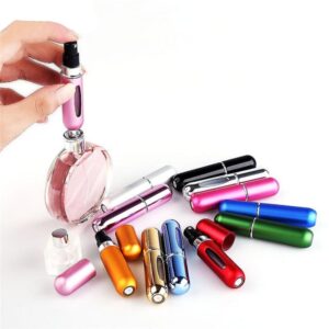 Portable Mini Aluminum Refillable Perfume Bottle Cosmetic Containers